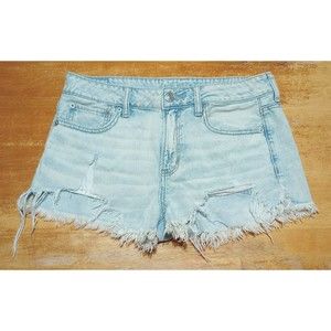 American Eagle Jean Shorts Women's 6 Next Level Hight Waisted Distressed Denim